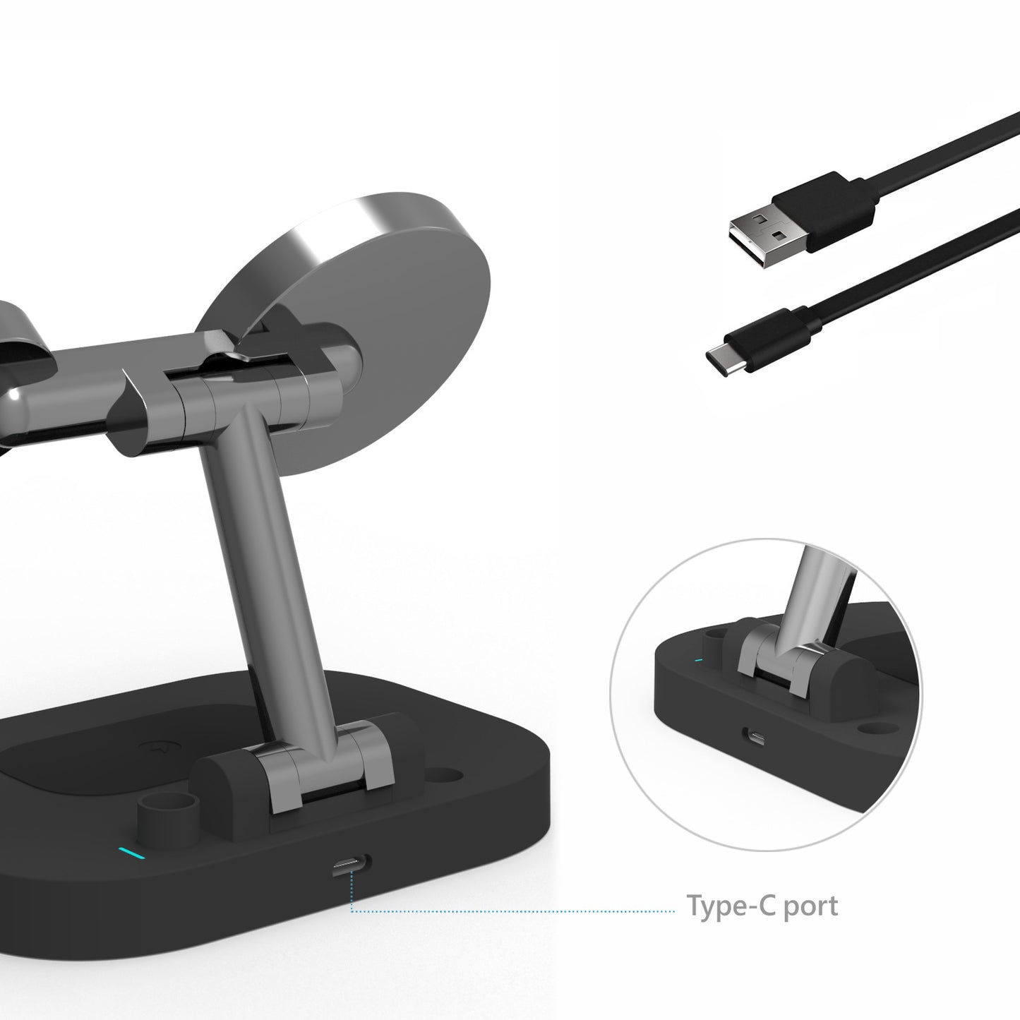 Vertikaler Magsafe-Magnetklapp-Drei-in-Eins-Ständer, Mobiltelefon-Uhr-Headset, Stift der 1. Generation, Vier-in-Eins-Wireless-Ladegerät 