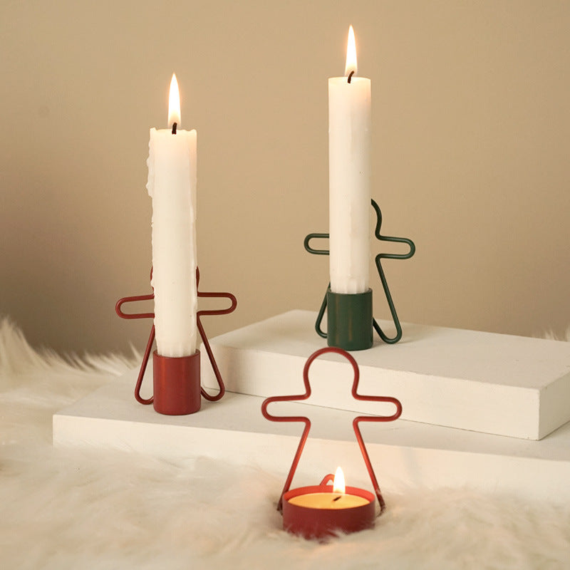 Gingerbread Man Small Candlestick Decoration Christmas Candlestick