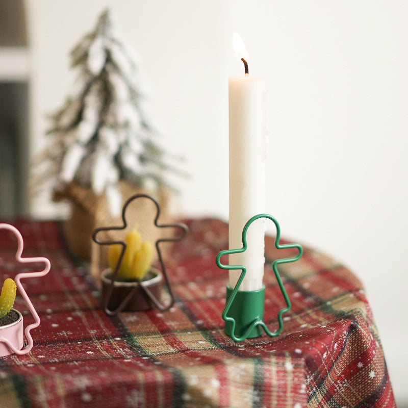 Gingerbread Man Small Candlestick Decoration Christmas Candlestick