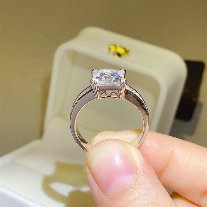 3 Carat Moissanite 925 Sterling Silver Square Shape Ring - Jaazi Intl