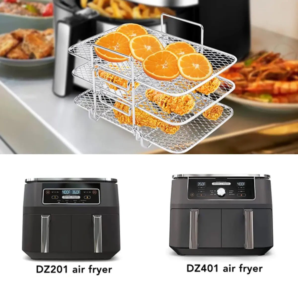 3-layers Air Fryer Rack - Jaazi Intl