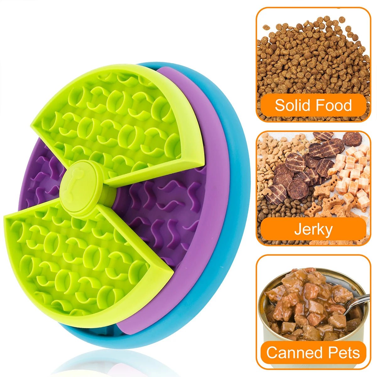 3 Layers Pet Dog Slow Feeder Bowl Spin Non Slip Puzzle Bowl Anti - Gulping Pet Slower Food Feeding Dishes Dog Bowl for Medium Smal - Jaazi Intl