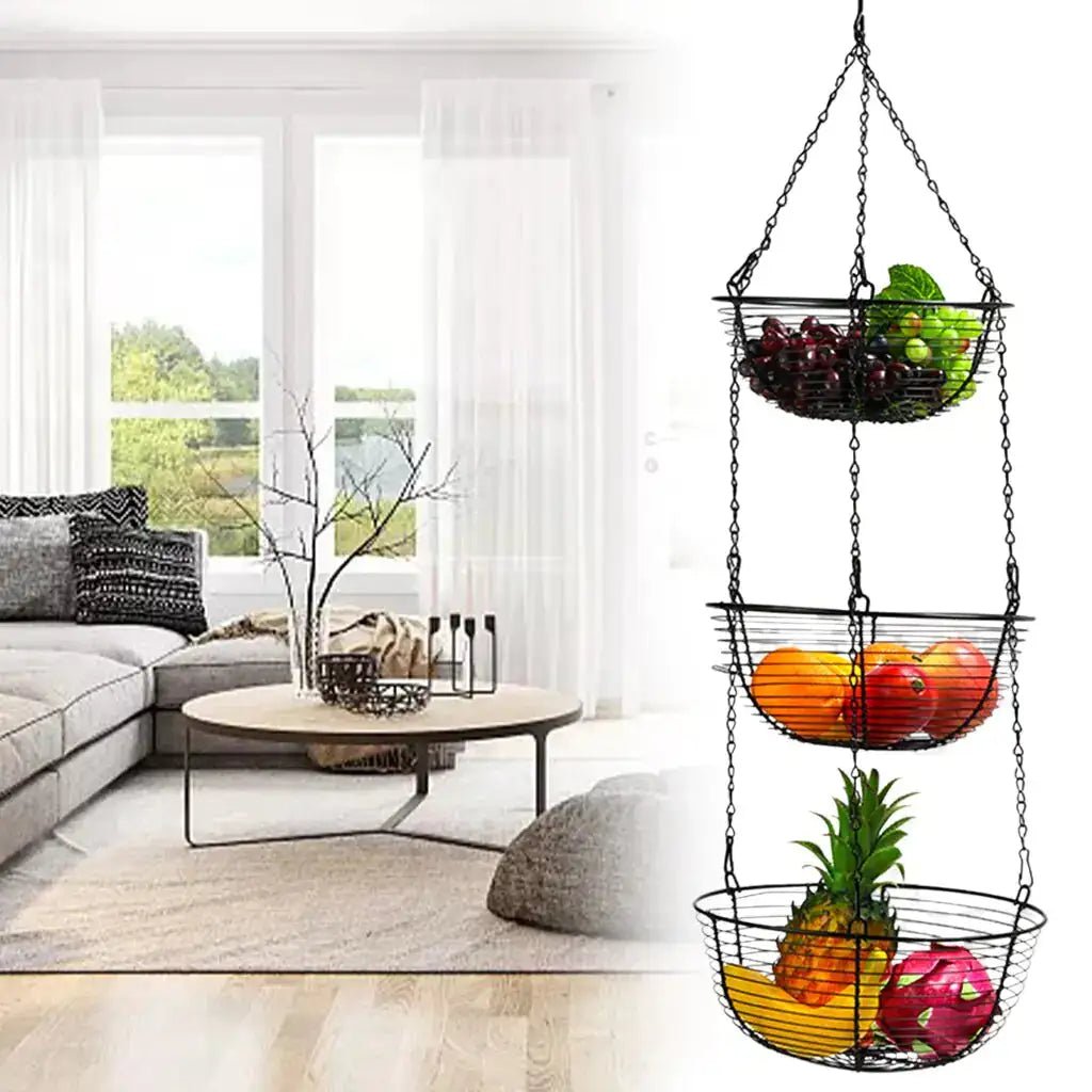 3-Tier Hanging Fruit Basket - Jaazi Intl