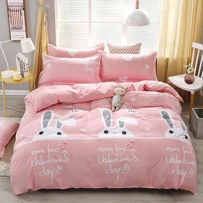 3/4pcs Bedding Set Pink Strawberry Fashion Bed Sheets Queen Size Luxury Bedding Set bed Sheet Sets Duvet Cover Set King Size - Jaazi Intl