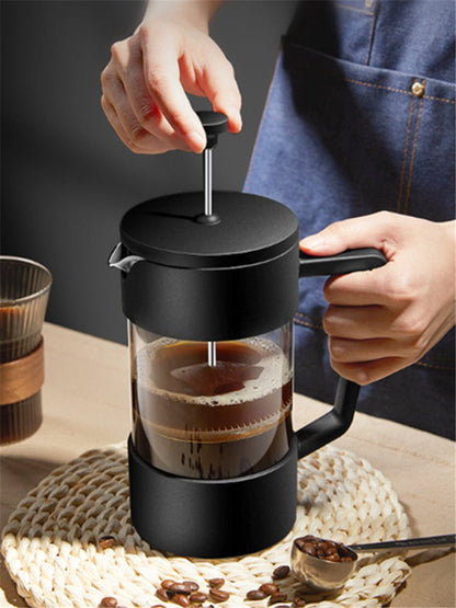 350ML/600ML/1000ML French Press Coffee Maker High Borosilicate Glass House Coffee Brewer Milk Foam Frother Barista Tea Maker - Jaazi Intl