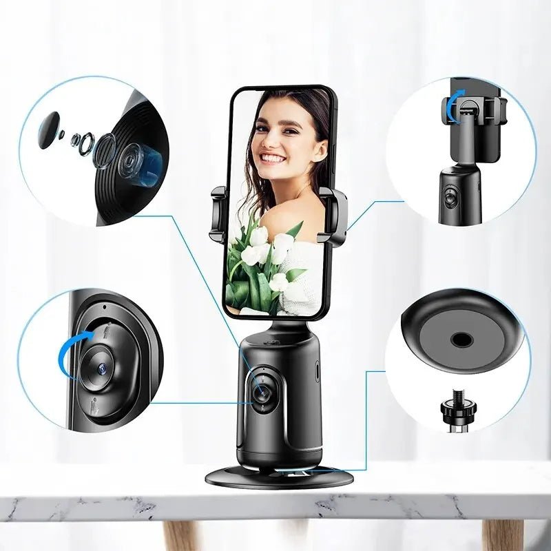 360 Auto Face Tracking Gimbal AI Smart Gimbal Face Tracking Auto Phone Holder For Smartphone Video Vlog Live Stabilizer Tripod - Jaazi Intl