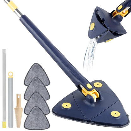 360° Rotatable Triangle Mop Telescopic Adjustable Squeeze Microfiber Cleaning Mop for Floor Ceiling Household Cleaning Tools - Jaazi Intl