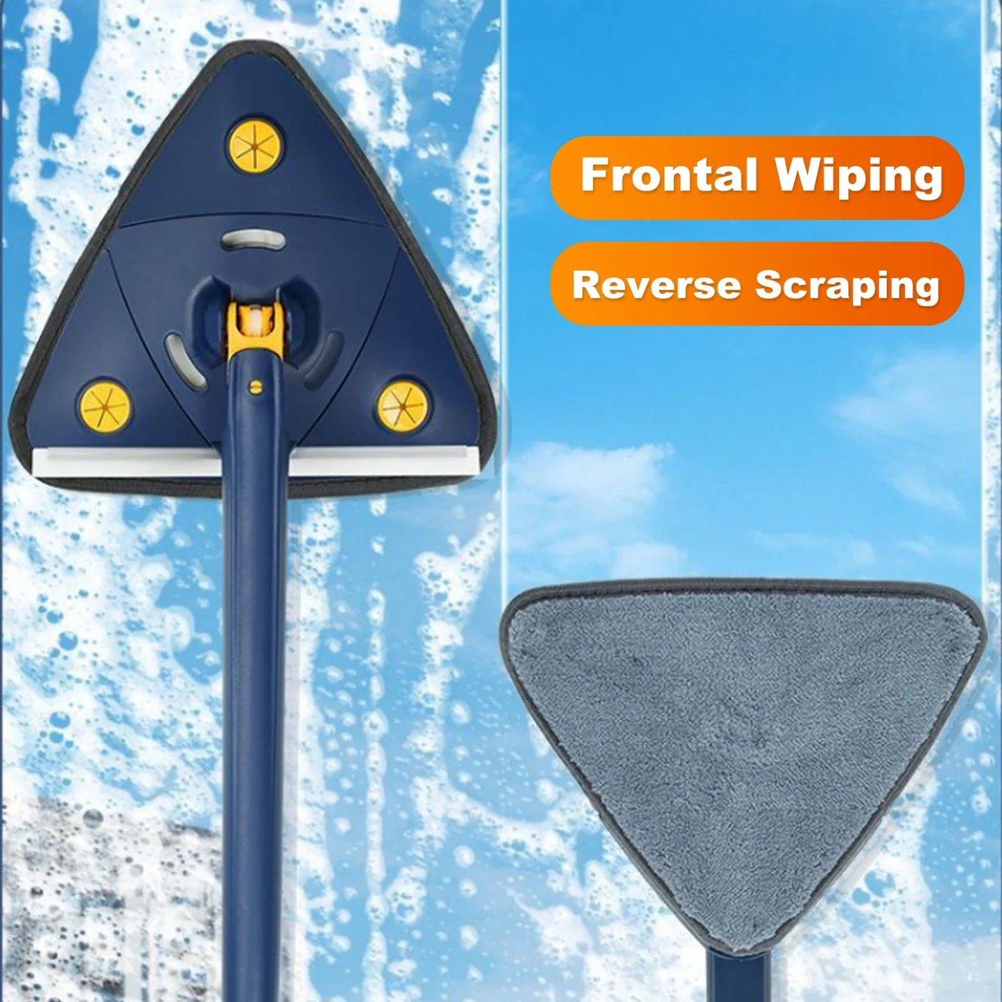 360° Rotatable Triangle Mop Telescopic Adjustable Squeeze Microfiber Cleaning Mop for Floor Ceiling Household Cleaning Tools - Jaazi Intl