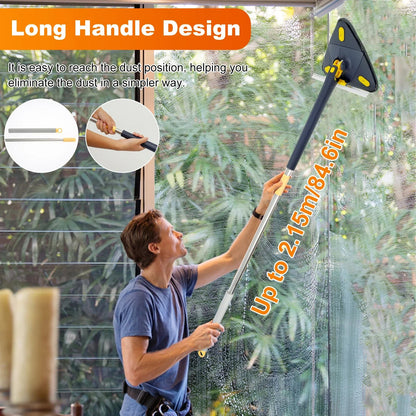 360° Rotatable Triangle Mop Telescopic Adjustable Squeeze Microfiber Cleaning Mop for Floor Ceiling Household Cleaning Tools - Jaazi Intl