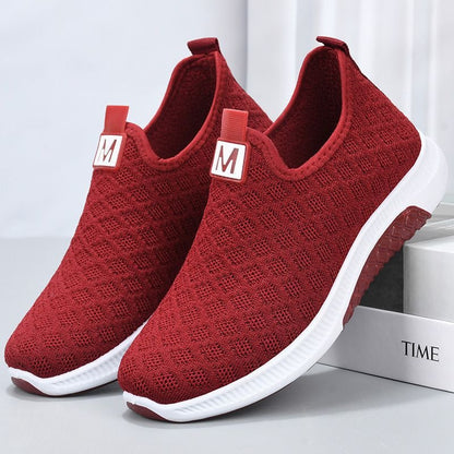 Summer Korean Mesh Comfortable Women Shoes Breathable Hollow Sports Walking Sneakers Casual Flat Ladies Solid Shoes