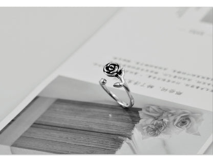 S925 Sterling Silver Rose Vintage Ring