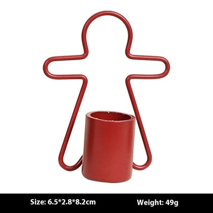 Gingerbread Man Small Candlestick Decoration Christmas Candlestick