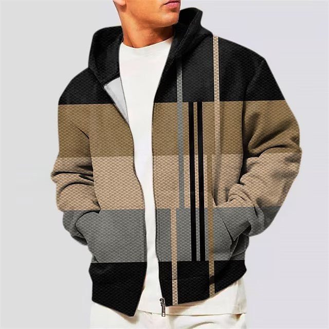 3d Printing Cardigan Zipper Men's Hooded Sweater - Jaazi Intl