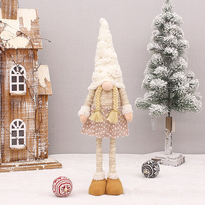 Christmas Decorations White Beard Faceless Doll Retractable