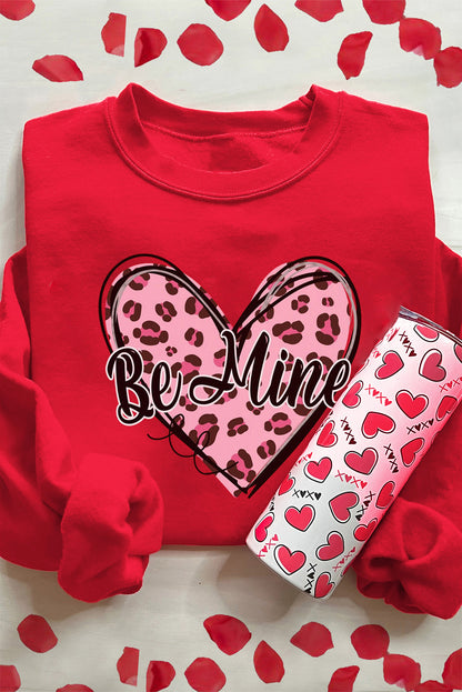 Valentine's Day BE MINE Heart Long Sleeve Sweatshirt