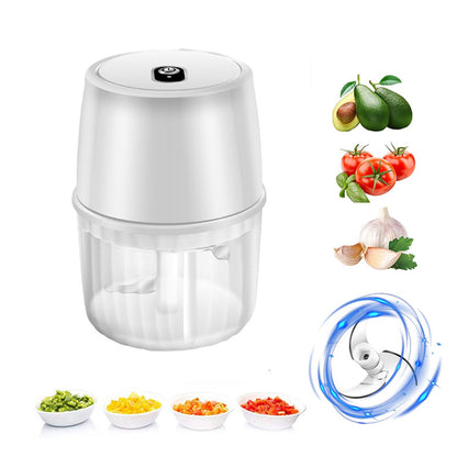 USB Rechargeable Electric Garlic Press Portable Wireless Food Chopper Mini Complementary Food Mixer Kitchen Gadgets