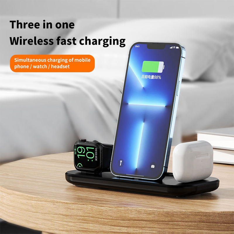 The New Three-In-One Wireless Charger Is Suitable For Apple Mobile Phone Headset Watch Charging Plug Charging Seat Source