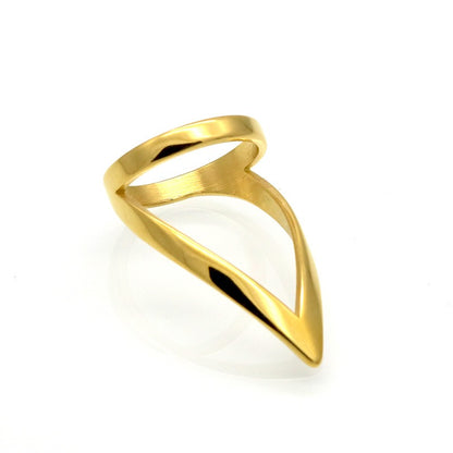 Gold Color Female Anel 32mm Wide Exaggerated Big Ring Stainless Steel Finger Rings For Women Wholesale Jewelry anillos