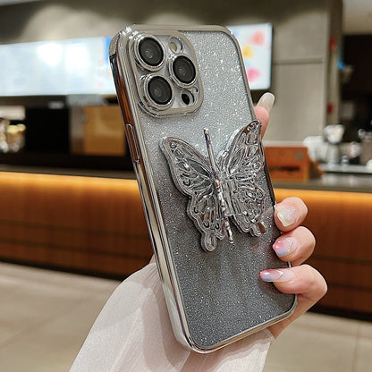 Hollow Butterfly Phone Case Gradient Transparent Plating Protective Cover