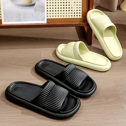 Solid Striped Design Home Slippers Women Men Fashion House Shoes Non-slip Floor Bathroom Slippers For Couple