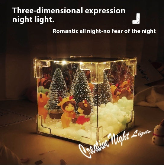 Christmas Cube Small Night Lamp Desktop Decoration