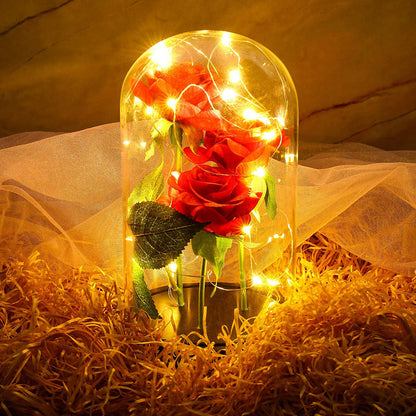 LED Night Light Immortal Flower Rose Decoration