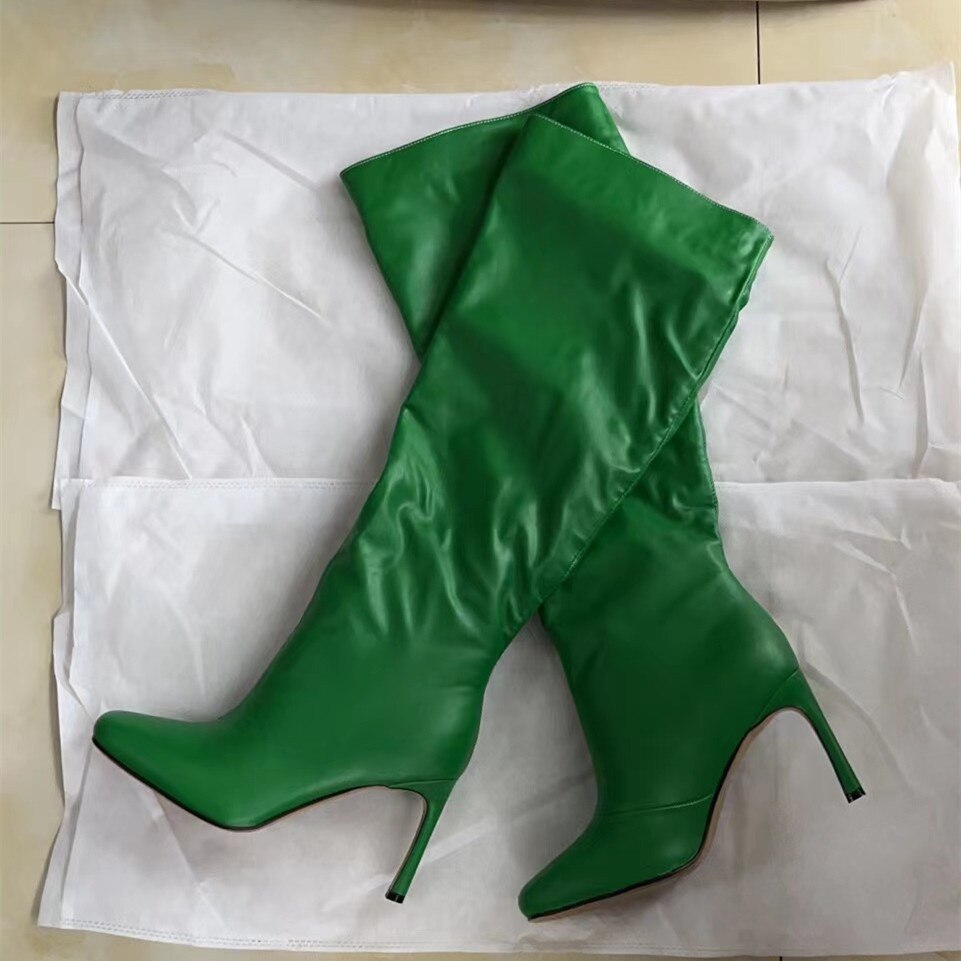 Délai de traitement : 7 à 15 jours après avoir passé la commande - Nouvelles bottes à talons hauts décorées en métal pour femmes, bottes chaudes, courtes et moelleuses à tête ronde. 