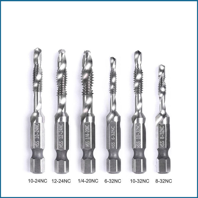 Hexagon Shank Composite Tap HSS Machine Tap Drilling Tap Chamfering Multifunctional Titanium Coated Spiral Tap Contain Cobalt