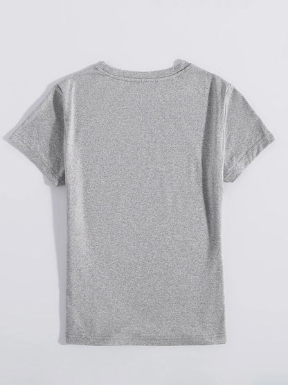 Graphic Round Neck Short Sleeve T-Shirt