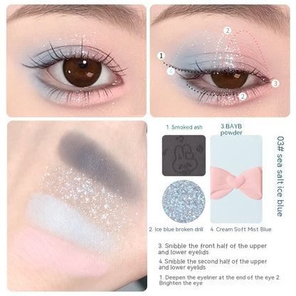 Three Colors Eye Shadow Powder Fine And Easy To Use