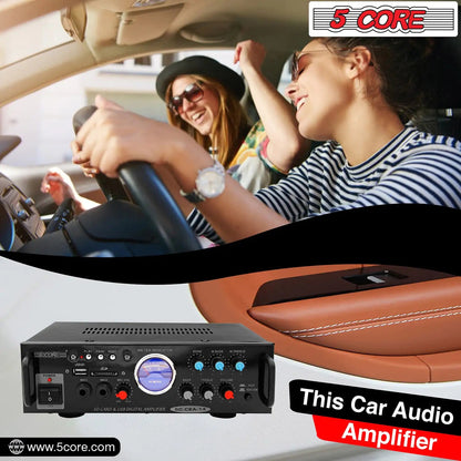 5Core Dual Channel Car Amplifier 300W Sub Woofer Speaker Receiver with USB + SD Card + 2 Mic - Jaazi Intl