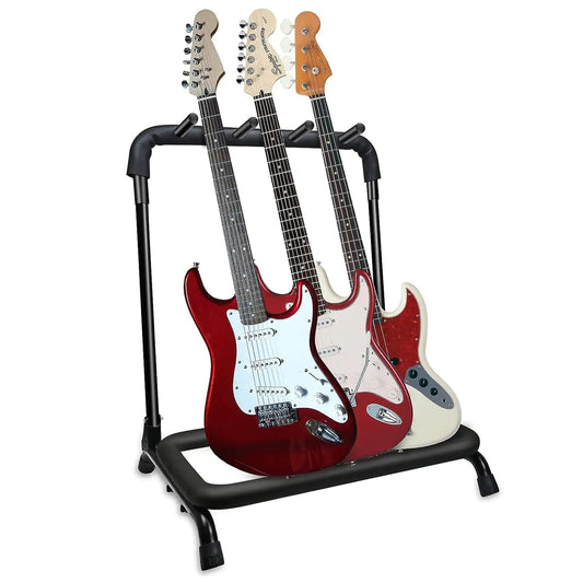 5Core Guitar Rack 3 Slot Multi Guitars Stands Floor Safe Storage for Electric Acoustic Flying V Guitars - Jaazi Intl