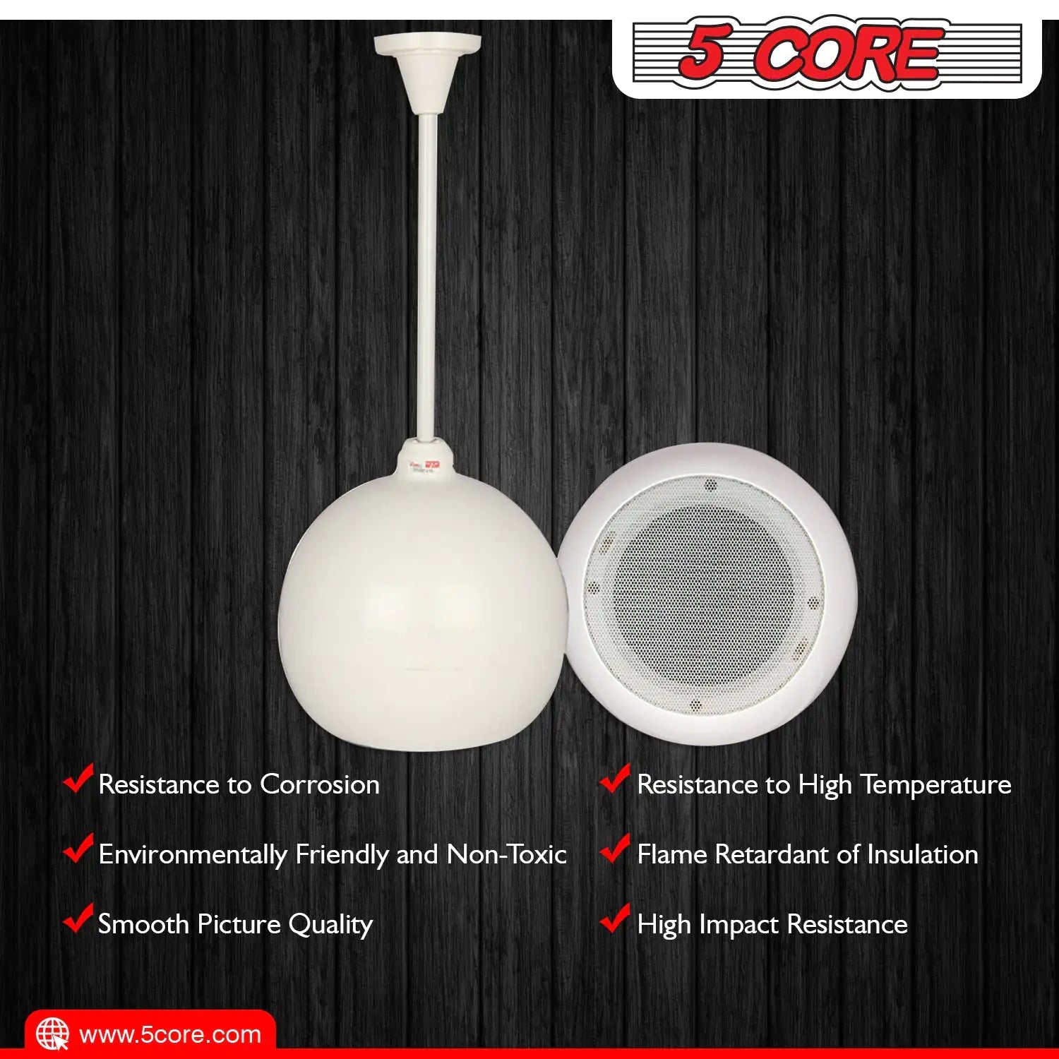 5Core Pendant Hanging Wall Speaker 15W Commercial Ceiling Mount speakers 8 Ohm Office Home Restaurant - Jaazi Intl