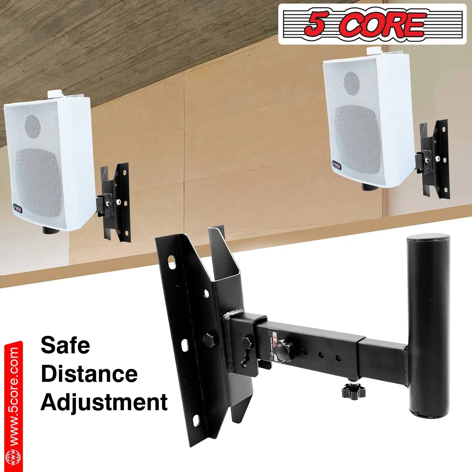 5Core Speaker Wall Mount Rotatable Angle Mounting Bracket Wall Speakers Holder - Jaazi Intl