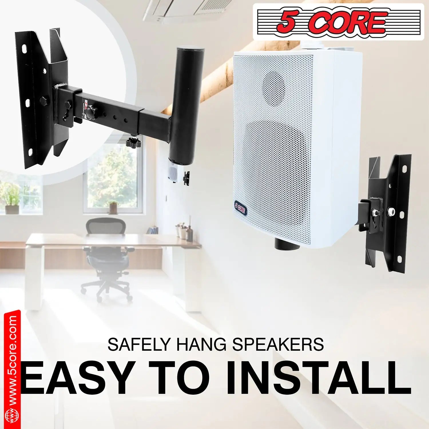 5Core Speaker Wall Mount Rotatable Angle Mounting Bracket Wall Speakers Holder - Jaazi Intl