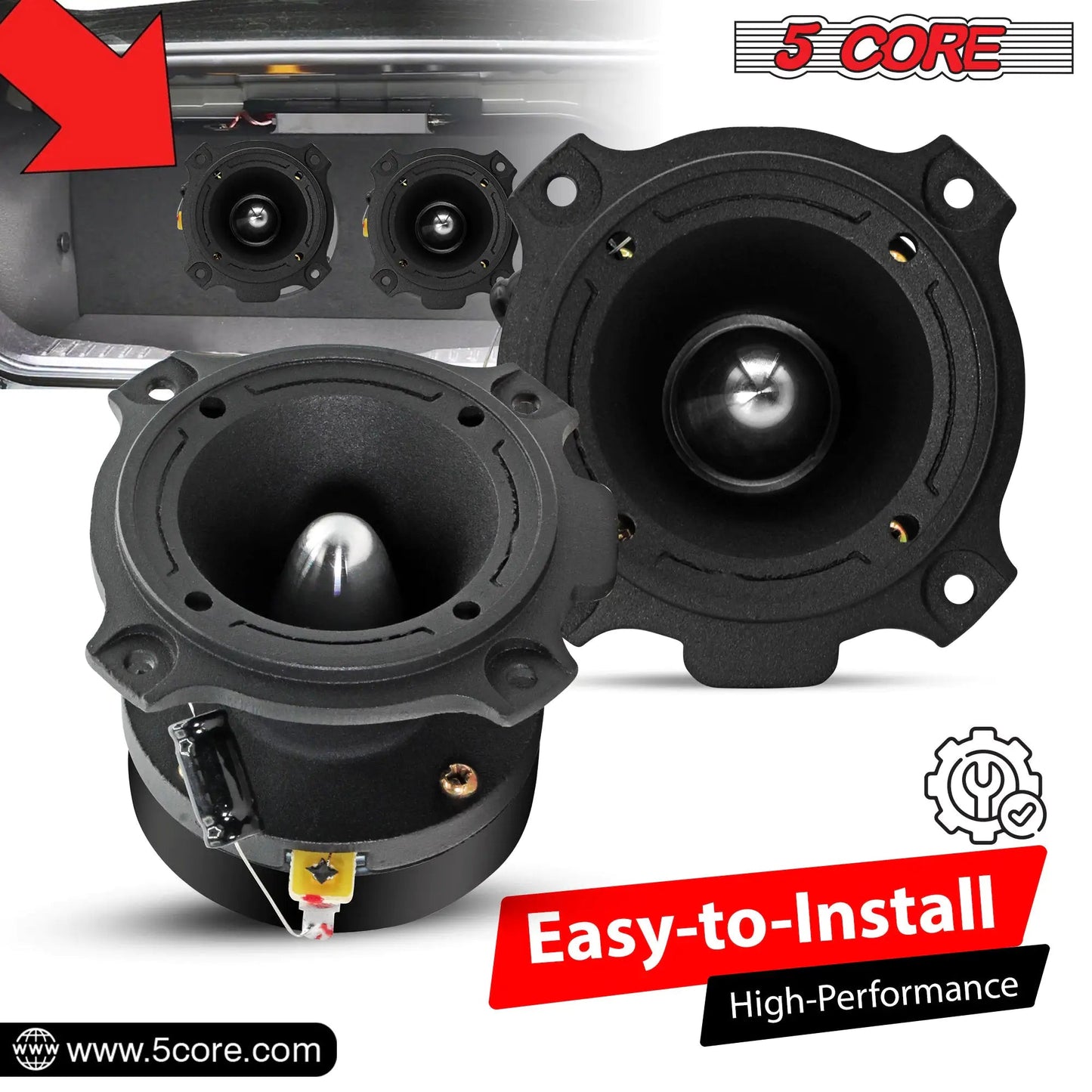 5Core Tweeters Speakers Car Audio Pair 600W Peak 3.5 Inch Super Bullet Tuiters Para Sonido Para Carro - Jaazi Intl