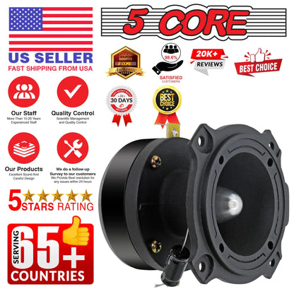 5Core Tweeters Speakers Car Audio Pair 600W Peak 3.5 Inch Super Bullet Tuiters Para Sonido Para Carro - Jaazi Intl