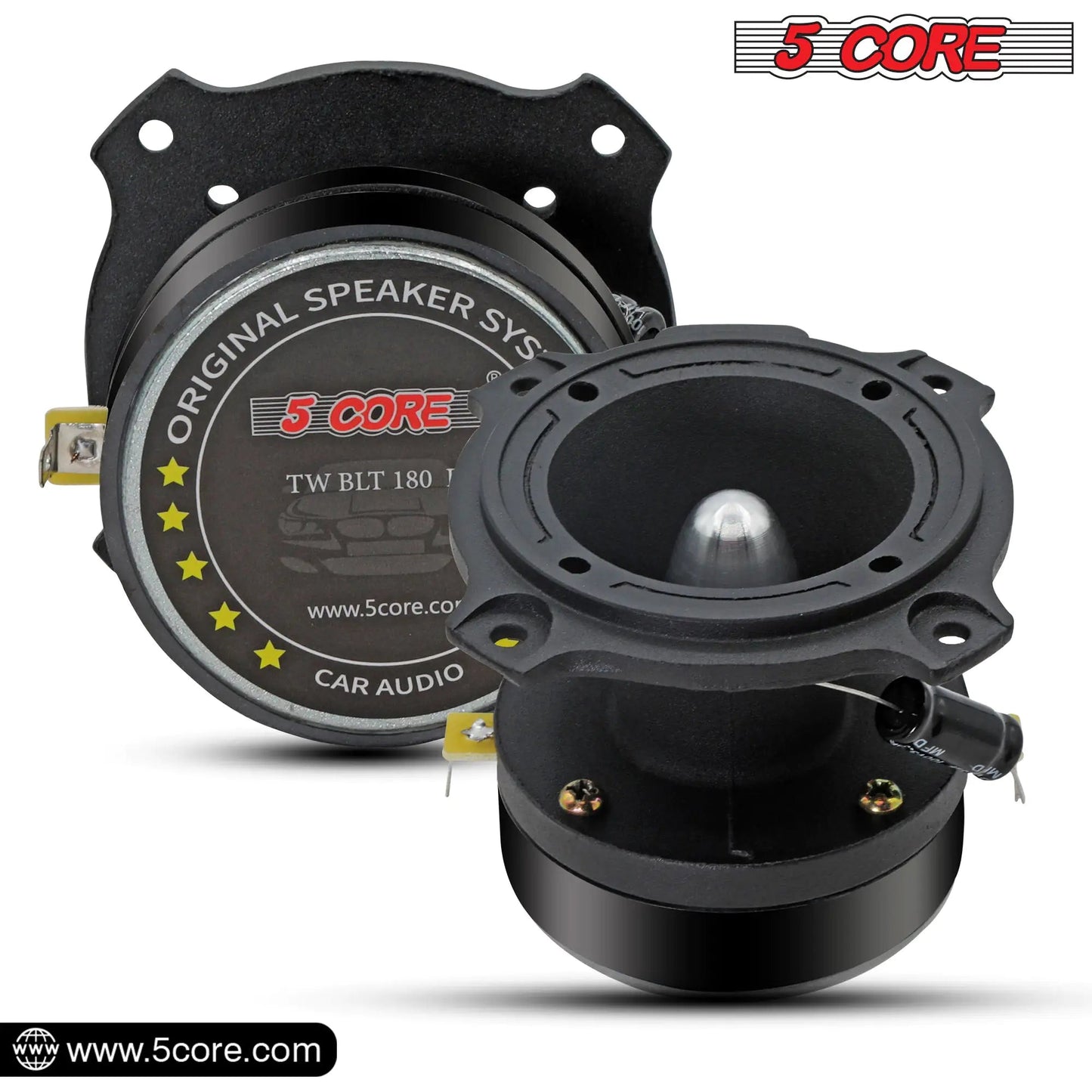 5Core Tweeters Speakers Car Audio Pair 600W Peak 3.5 Inch Super Bullet Tuiters Para Sonido Para Carro - Jaazi Intl