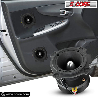 5Core Tweeters Speakers Car Audio Pair 600W Peak 3.5 Inch Super Bullet Tuiters Para Sonido Para Carro - Jaazi Intl