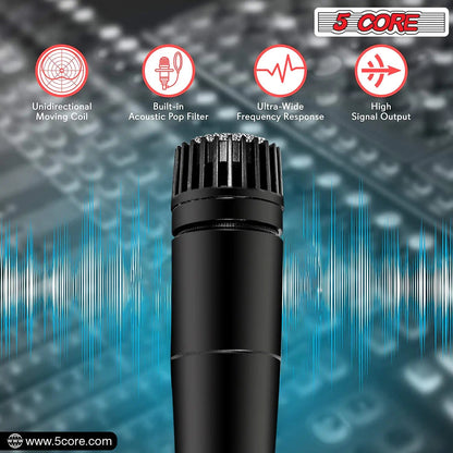 5Core XLR Microphone Dynamic Mic Karaoke Singing Studio Microfono Handheld Mics - Jaazi Intl