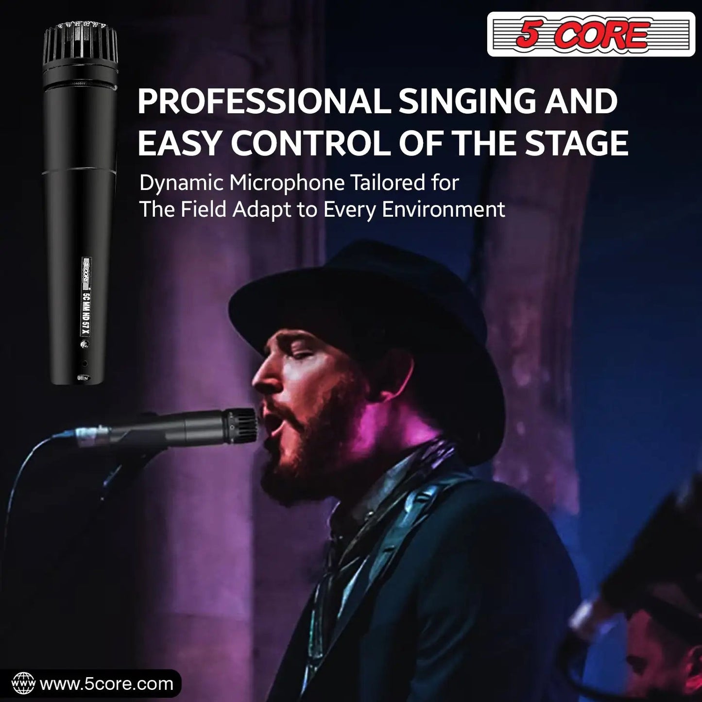 5Core XLR Microphone Dynamic Mic Karaoke Singing Studio Microfono Handheld Mics - Jaazi Intl