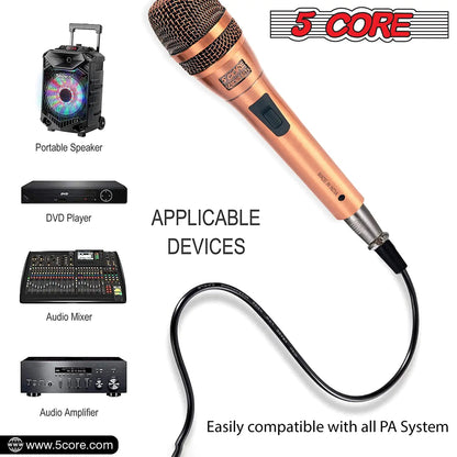 5Core XLR Microphone Dynamic Mic Karaoke Singing Studio Microfono Handheld Mics - Jaazi Intl