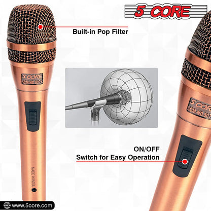 5Core XLR Microphone Dynamic Mic Karaoke Singing Studio Microfono Handheld Mics - Jaazi Intl