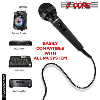 5Core XLR Microphone Dynamic Mic Karaoke Singing Studio Mics Handheld Microfono - Jaazi Intl