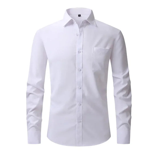 Men's Shirts Suit Custom-made Elastic Shirt Men's Tops Business Casual Long-sleeved Shirt Professional