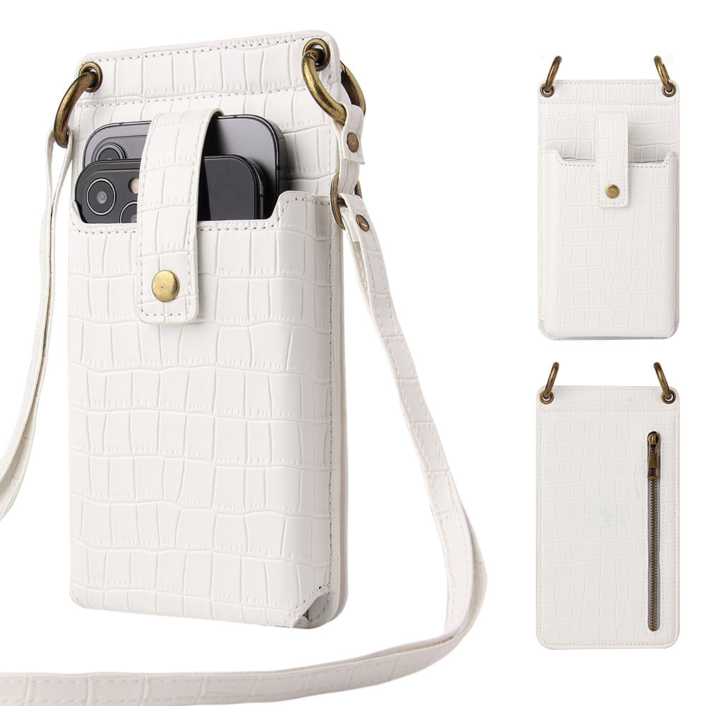 Multi-function Crossbody Bags For Mobile Phone Crocodile-pattern Wallet Card Holder