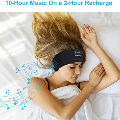 Wireless Bluetooth Sleeping Headphones Headband Thin Soft Elastic Comfortable Music Ear Phones Eye Mask For Side Sleeper Sports - Jaazi Intl