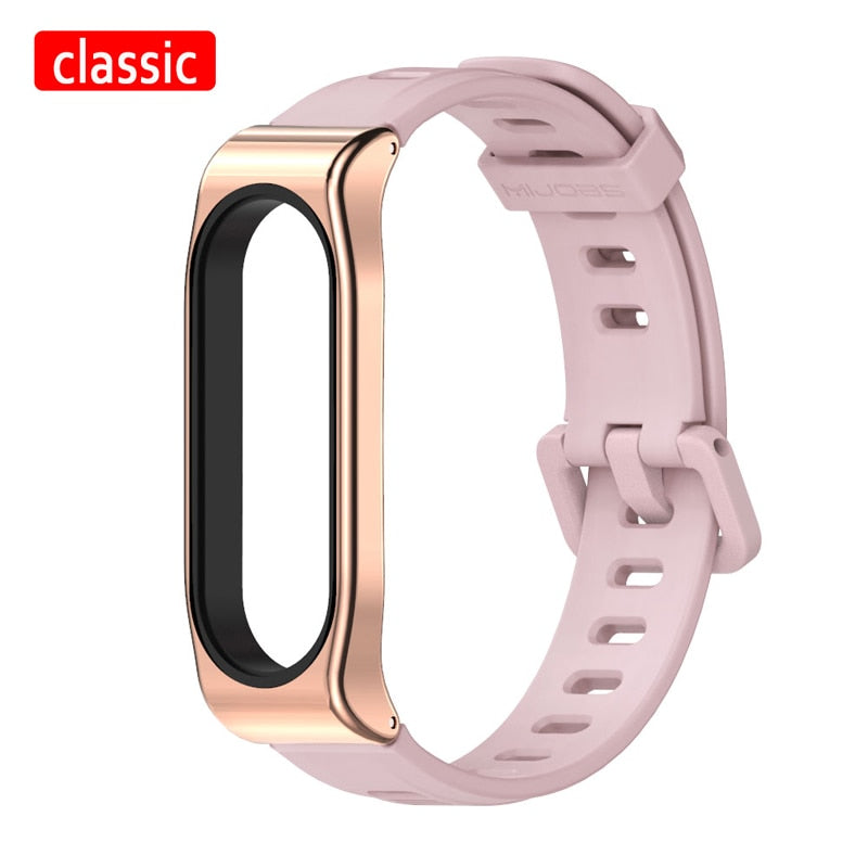 Nouveau Bracelet Original Mijobs Youth pour Xiaomi Mi Band 5 Bracelet avec cadre en métal pour Xiaomi Mi Band 4 Bracelet de remplacement en Silicone 