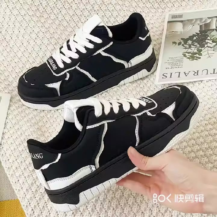 La nouvelle tendance de niche a frappé la couleur des amoureux de la rue, chaussures de planche respirantes à fond épais, chaussures de sport panda spot