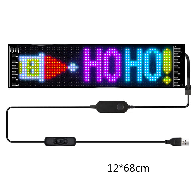 Programmable Car LED Sign LED Full-color Advertising Screen Ultra-thin Display Screen Custom Text Pattern Animation Display Car